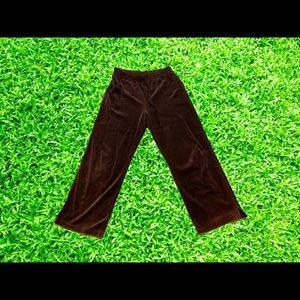 brown velour trackpants